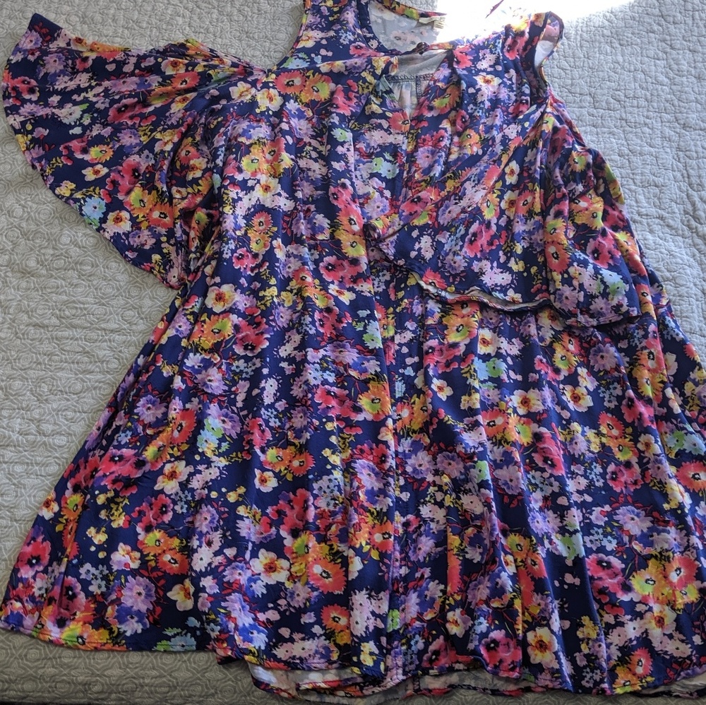 Floral blue Umgee Plus Dress